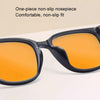 Watching Cell Phone Playing Games Anti-Blue Light Glasses Postoperative Flat Glasses, Color: Gradual Black Frame+Dark Yellow Lens
