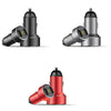 Mini Multifunctional Dual USB Digital Display Car Charger(Red)