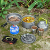 Outdoor Supplies Camping Portable Teapot Set Pot Set(Green Handle)