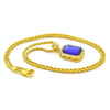 Hip Hop Mini Rhinestone Colorful Pendant Twist Necklace for Men(Gold and Blue)