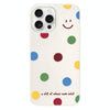 For iPhone 15 Pro Skin Feeling Jelly TPU Hybrid PC Phone Case(Polka Dot Smile White)