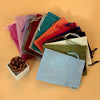 50 PCS Multi size Linen Jute Drawstring Gift Bags Sacks Wedding Birthday Party Favors Drawstring Gift Bags, Size:17x23cm(Black)