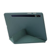 For Samsung Galaxy Tab S8+ / S7+ Deformation Silicone Leather Tablet Case(Dark Green)