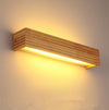 35cm LED Solid Wood Wall Lamp Bedroom Bedside Lamp Corridor Wall Lamp(Warm Light)