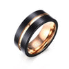 Europe and America Style Men Classic Ring Pure Tungsten Carbide Hand-brushed Rose Gold Plating Ring, Size: 9, Diameter: 19mm, Perimeter: 59.8mm