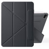 For iPad Pro 12.9 2022 / 2021 / 2020 Fixed Buckle Magnetic Deformation Leather Tablet Case(Black)