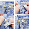 30pcs Jeans Spring Expansion Waist Button Removable Metal Pants Waist Adjustment Button Collar Decoration Button 10mm Black
