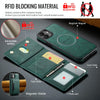 For iPhone 12 / 12 Pro DG.MING MAGKING-K2 Series MagSafe RFID Card Bag Detachable Phone Case(Green)