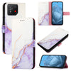 For Asus ROG Phone 8 PT003 Marble Pattern Flip Leather Phone Case(White Purple)