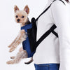 Small Dog Front Carrier Backpack, Breathable Mesh, Blue Denim