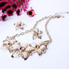 Crystal Enamel Flower Jewelry Sets For Women(White)