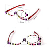 Makeup Presbyopic Glasses Multicolored Rotatable Magnifying Glass Single Piece Reading Glass, Degree: +350