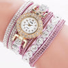 Small Dial Diamond-plated Winding Bracelet Quartz Watch(Purple)