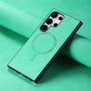 For Samsung Galaxy S25 Ultra 5G Solid Color Retro Magsafe PU Back Cover Phone Case(Green)