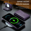 For iPhone 12 Pro Max DG.MING MAGKING-K2 Series MagSafe RFID Card Bag Detachable Phone Case(Purple)