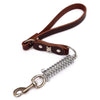 Leather Dog Lead with Spring - Coffee - Medium/Large Dogs