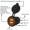 Universal Car Charger 2 Port Power Socket Power Dual USB Charger 5V 4.2A IP66 with Aperture(Orange Light)