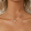 S925 Sterling Silver Platinum Plated Moonfall Star River Tassel Necklace(BSN380)