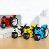 Motorcycle Alarm Clock Ornaments Creative Child Gift Clock(White Motorcycle Racing)