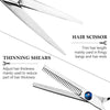 12pcs / Set Professional Hair Cutting Thinning Scissor Hairdressing Flat Shear Scissors Kit(Blue)