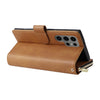 For Samsung Galaxy S25 Ultra 5G 9-Card Slots Zipper Wallet Bag Leather Phone Case(Brown)