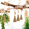 5pcs Halloween Mini Broom Ornaments Witch Broom Toy Accessories White Rope 5cm x 14cm