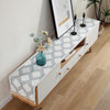 Home TV Cabinet Shoe Cabinet Chenille Polyester Tassel Tablecloth, Size: 35x220cm(Blue Geometry)