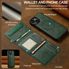 For iPhone 15 Plus / 14 Plus LC.IMEEKE L5 Series Detachable RFID Card Bag Magsafe Phone Case(Green)