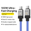 Baseus Cool Play Series CAKW000303 100W USB-C / Type-C to USB-C / Type-C Fast Charging Data Cable, Length: 2m(Blue)