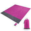 Polyester Waterproof Plaid Cloth Pocket Picnic Mat Outdoor Camping Beach Mat, Size: 2.1 x 2m(Rose Red + Dark Gray)