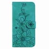 For Realme 13+ Global Lily Embossed Leather Phone Case(Green)