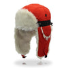 Orange White Fur Winter Outdoor Padded Adjustable Head Circumference Ski Hat Warm Ear Protected Cap Flight Hats