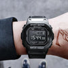 SANDA 390 Fashion Trend Men  Business Watch Outdoor Sports Personality Square Digital Electronic Watch(Black)
