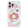 For iPhone 14 Pro Max Skin Feeling Jelly TPU Hybrid PC Phone Case(Apple Rabbit Yellow Word Pink)
