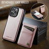 For iPhone 12 / 12 Pro AutSpace A12 MagSafe Magnetic RFID Card Bag Phone Case(Rose Gold)