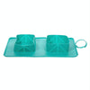 Foldable Silicone Pet Bowl - Green, Double, Anti-Spill