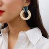 Rattan Wooden Vintage Handmade Dangle Earrings(Black 2)