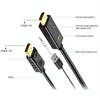 H147 HDMI Male + USB 2.0 Male to DisplayPort Male Adapter Cable, Length1.8m