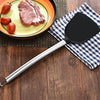 kn605 Stainless Steel Handle Silicone Slice High Temperature Resistance Cooking Slice(Black)