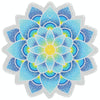 Polygon Gorgeous Tassel Lotus Summer Bath Towel Sand Beach Towel Shawl Scarf Yoga Mat, Size: 150 x 150cm(Blue)