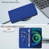For Samsung Galaxy A56 5G Skin Feel Solid Color Leather Phone Case with Lanyard(Dark Blue)
