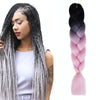 Fashion Color Gradient Individual Braid Wigs Chemical Fiber Big Braids, Length: 60cm(02Black+Pink)