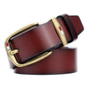 Dandali L8037 Men Casual Imitation Copper Buckle Leather Belt Waistband, Length: 115-125cm (Coffee)