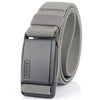 AWMN Metal Nylon Magnetic Buckle Fashion Casual Men Belt, Length: 125cm(Black Cap Light Gray)
