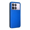 For Redmi K70 Carbon Fiber Texture Flip Leather Phone Case(Blue)