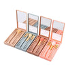5 In 1 Windowed Mirror Case Portable Mini Multifunctional Makeup Brushes Cosmetic Tool Set(Blue)