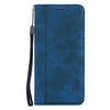 For Samsung Galaxy J7 / J730 (EU) Frosted Business Magnetic Horizontal Flip PU Leather Case with Holder & Card Slot & Lanyard(Blue)