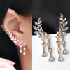 Women Tassel Wing Style Drop Earrings Fashion Cubic Jewelry(Golden color)