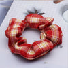10 PCS Ball Head Ponytail Plaid Large Intestine Hair Tie(Red)