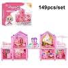 DSJ55-3 149pcs/set Children Passing Domestic Toy Doll House Princess Castle Set Simulation Disguise House